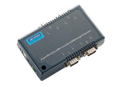 研華USB 轉4端口RS-232/422/485 轉換器，帶浪涌保護USB-4604BM